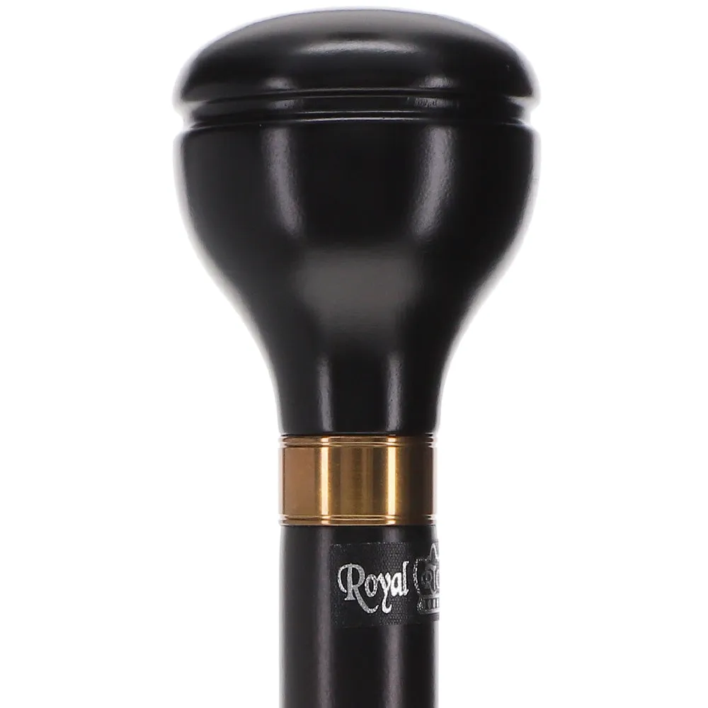 Timeless Black & Gold Elegance Knob Walking Stick