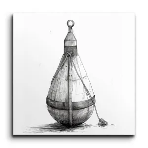 Timeless Elegance: Black & White Buoy Illustration