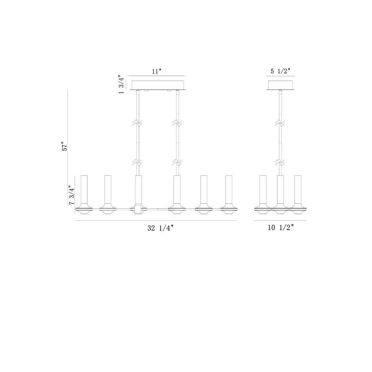 Torcia 12 Lights 32 in. LED Chandelier Black & Gold Finish