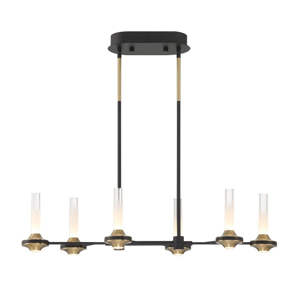 Torcia 12 Lights 32 in. LED Chandelier Black & Gold Finish