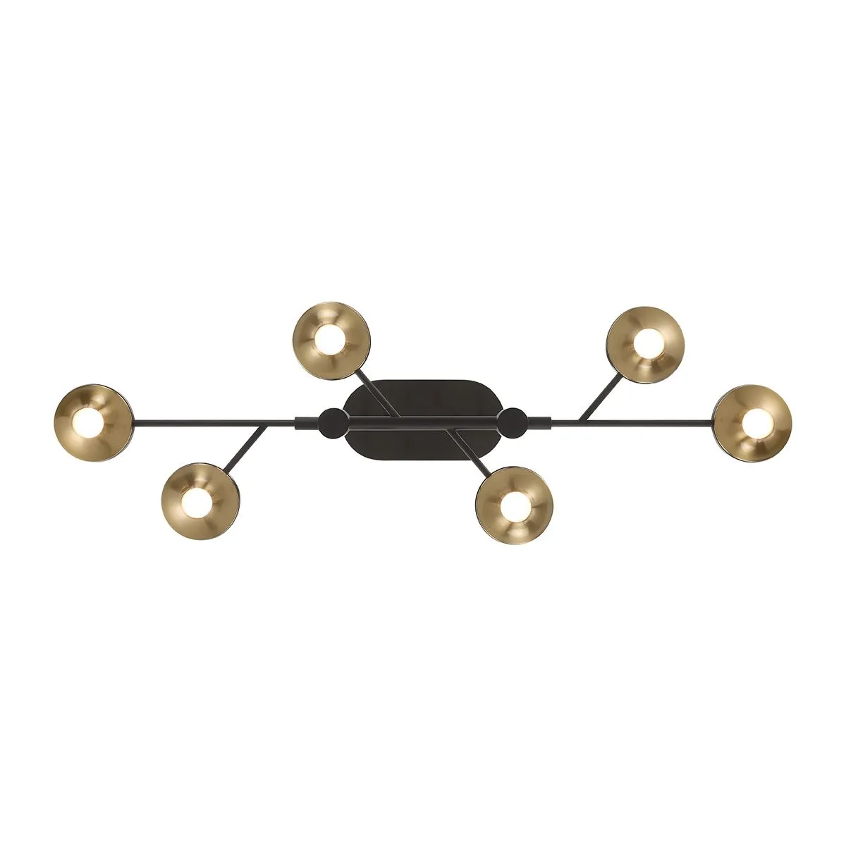 Torcia 12 Lights 32 in. LED Chandelier Black & Gold Finish