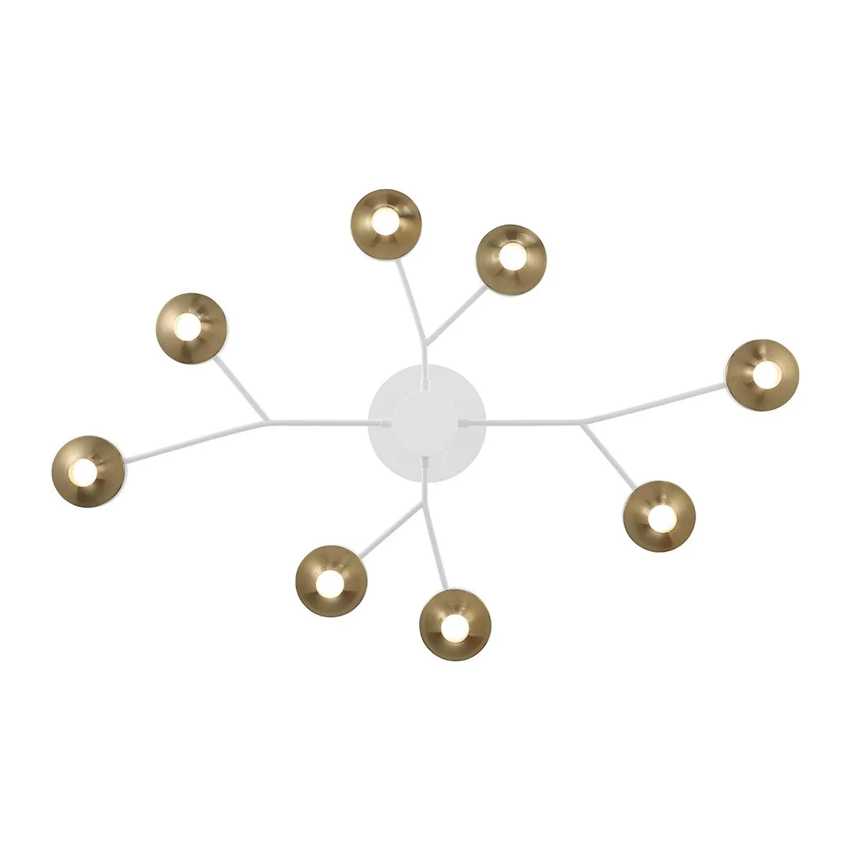 Torcia 16 Lights 36 in. LED Chandelier White & Gold Finish
