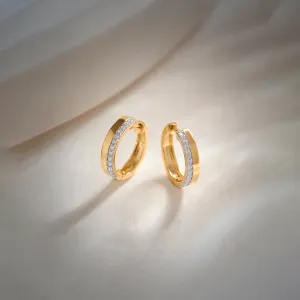 Two Band Diamond Hoops