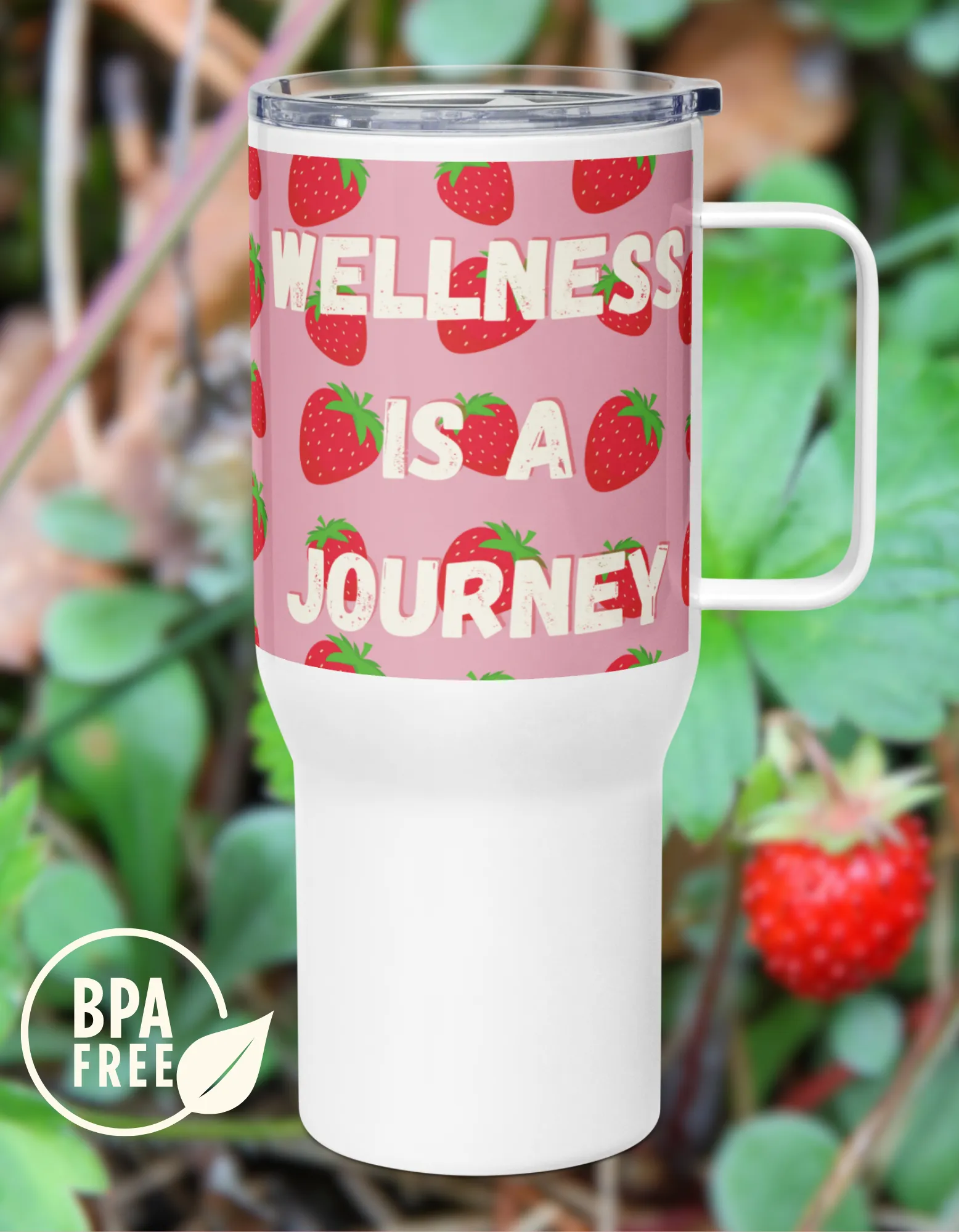 Wellness, Travel mug with a handle