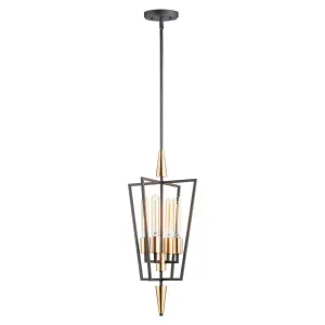 Wings 12 in. 4 Lights Pendant Light Black Finish